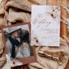 Bohemian Pampas Wedding Template BUNDLE | Invitation Suite & Reception Signs Templates Boho Rustic Wedding Invitation Suite Template | Terracotta Fall Wedding