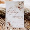 Bohemian Pampas Wedding Template BUNDLE | Invitation Suite & Reception Signs Templates Boho Rustic Wedding Invitation Suite Template | Terracotta Fall Wedding