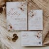 Boho Rustic Wedding Invitation Suite Template | Terracotta Fall Wedding