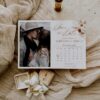 Boho Save The Date Calendar Template with Photo | Rustic Save The Date Card Boho Save The Date Calendar Template with Photo D011 B (Calendar)