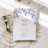 Wisteria Floral Wedding Invitations Template BUNDLE | 50+ Templates Wedding Stationery Kit Wisteria Wedding Invitation Suite | Purple Floral Wedding Set Template