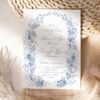 Blue Monogram Save The Date Template | Vintage Save Our Date Cards Printable D015-2A