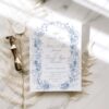 Blue French Toile Wedding Invitations Template BUNDLE | Monogram Wedding Invites, Menu & Signs Blue Monogram Save The Date Template | Vintage Save Our Date Cards Printable D015-2A