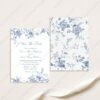 Vintage Monogram Save The Date Template | Something Blue Save Our Date Cards | Minimalist Card Vintage Monogram Save The Date Template D015-2B