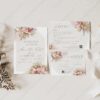 Pink Bohemian Wedding Invitations Set | Boho Wedding Template | Dusty Roses Pink Bohemian Wedding Invitations Set | Boho Wedding Template | Dusty Roses