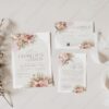 Pink Bohemian Wedding Invitations Set | Boho Wedding Template | Dusty Roses Pink Bohemian Wedding Invitations Set | Boho Wedding Template | Dusty Roses