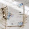 Dusty Blue Floral Wedding Invitation Template Set | Blue Wedding Invite Printable