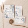Blue Bohemian Wedding Template BUNDLE | 50+ Editable Dusty Blue Invitation Suite & Boho Signs Dusty Blue Wedding Invitation Template Set | Boho Wedding Invite