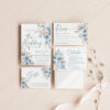 Blue Bohemian Wedding Template BUNDLE | 50+ Editable Dusty Blue Invitation Suite & Boho Signs Dusty Blue Wedding Invitation Template Set | Boho Wedding Invite