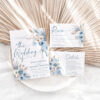 Blue Bohemian Wedding Template BUNDLE | 50+ Editable Dusty Blue Invitation Suite & Boho Signs Dusty Blue Wedding Invitation Template Set | Boho Wedding Invite