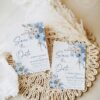 Dusty Blue Wedding Save The Date Template | Boho Save The Date Templates Dusty Blue Wedding Save The Date Template D018
