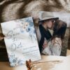 Blue Bohemian Wedding Template BUNDLE | 50+ Editable Dusty Blue Invitation Suite & Boho Signs Dusty Blue Wedding Save The Date Template D018