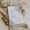Dusty Blue Wedding Save The Date Template | Boho Save The Date Templates Dusty Blue Wedding Save The Date Template D018