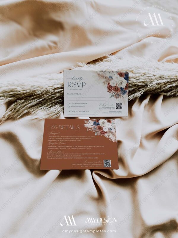 Navy Rust Wedding Invitation Suite Template | Terracotta Wedding Set | Navy Burnt Orange Wedding Navy Rust Wedding Invitation Suite Template | Terracotta Wedding Set | Navy Burnt Orange Wedding