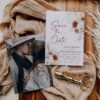 Boho Terracotta Wedding Invitation Bundles | Bohemian Wedding Template Bundle Boho Terracotta Wedding Save The Date Template With Photo D021-05