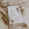 Boho Terracotta Wedding Save The Date Template With Photo | Save Our Date Printable Boho Terracotta Wedding Save The Date Template With Photo D021-05