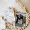 Boho Greenery Save the Date Template | Photo Wedding Save The Dates Boho Greenery Save the Date Template D024-05
