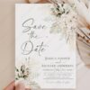 Boho Greenery Save the Date Template | Photo Wedding Save The Dates Boho Greenery Save the Date Template D024-05