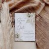 Boho Greenery Save the Date Template | Photo Wedding Save The Dates Boho Greenery Save the Date Template D024-05