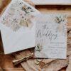 Boho Greenery Wedding Invitation Set | Pampas Rustic Wedding Template Boho Greenery Wedding Invitation Set | Pampas Rustic Wedding Template