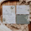 Boho Greenery Wedding Invitation Set | Pampas Rustic Wedding Template