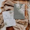 Boho Greenery Wedding Template Bundle | 50+ Templates Editable Sage Green Invitation Suite Greenery Wedding Invitation Card | Boho Rustic Wedding Invite Template