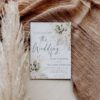 Greenery Wedding Invitation Card | Boho Rustic Wedding Invite Template Greenery Wedding Invitation Card | Boho Rustic Wedding Invite Template