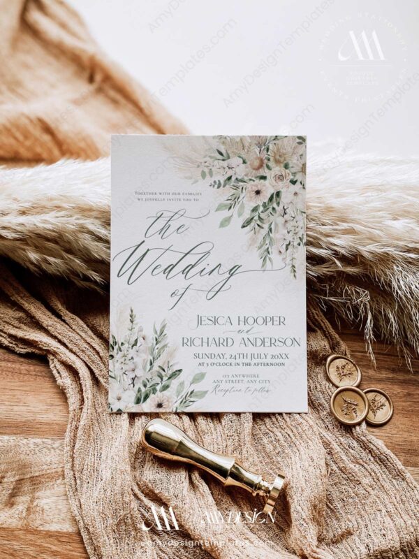 Sage Green Rustic Wedding Invitation Card | Greenery Wedding Invite Set Sage Green Rustic Wedding Invitation Card | Greenery Wedding Invite Set