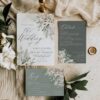 Sage Green Rustic Wedding Invitation Card | Greenery Wedding Invite Set