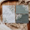 Sage Green Rustic Wedding Invitation Card | Greenery Wedding Invite Set