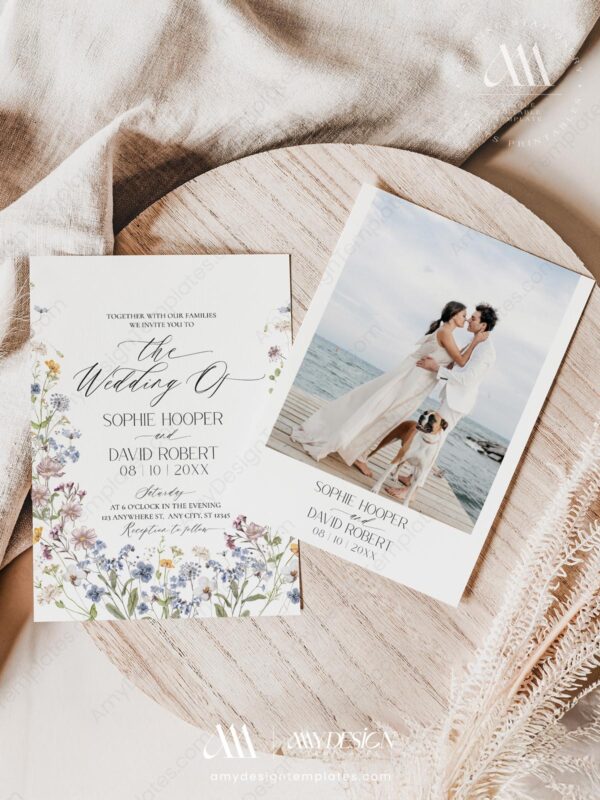 Boho Wildflower Wedding Template Suite | Printable Wedding Set
