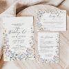 Wildflower Wedding Bundle Template | All-in-One Floral Wedding Templates Invitations & Signs Boho Wildflower Wedding Template Suite | Printable Wedding Set
