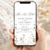 Boho Wildflower Save the Date Wedding Template | Printable Wedding Save Our Date Boho Wildflower Save the Date Wedding Template D028