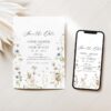 Elegant Wildflower Wedding Invitations Template Bundle | Editable Floral Invitation Suite Boho Wildflower Save the Date Wedding Template D028