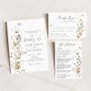 Minimalist Wildflower Wedding Invitations Template Set | Floral Wedding Suite Minimalist Wildflower Wedding Invitations Template Set | Floral Wedding Suite