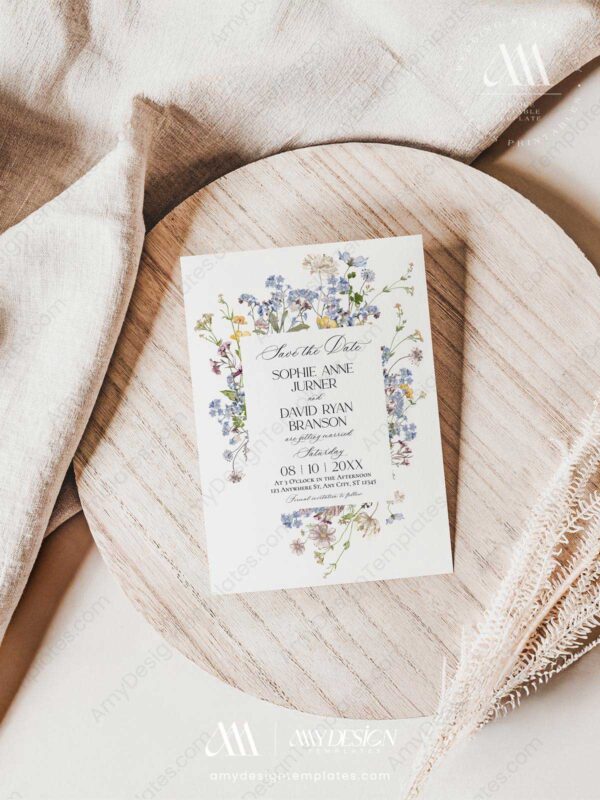 Wildflower Wedding Save The Date Template D029