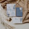 Blue Bohemian Wedding Bundle Template | Complete Wedding Stationery Kit (50+ Templates) Editable Signs & Reception Blue Boho Wedding Invitations Suite Template | Pampas Grass Invite