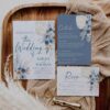 Blue Boho Wedding Invitations Suite Template | Pampas Grass Invite Blue Boho Wedding Invitations Suite Template | Pampas Grass Invite