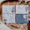 Blue Boho Wedding Invitations Suite Template | Pampas Grass Invite Blue Boho Wedding Invitations Suite Template | Pampas Grass Invite