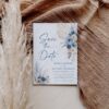 Blue Bohemian Wedding Bundle Template | Complete Wedding Stationery Kit (50+ Templates) Editable Signs & Reception Blue Wedding Save The Date Template With Photo Printable D030
