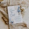 Blue Wedding Save The Date Template With Photo Printable D030