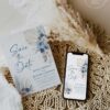 Blue Bohemian Wedding Bundle Template | Complete Wedding Stationery Kit (50+ Templates) Editable Signs & Reception Blue Wedding Save The Date Template With Photo Printable D030