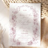 Pink Monogram Wedding Invitation Card Templates | Vintage Floral Wedding Set Pink Monogram Wedding Invitation Card Templates | Vintage Floral Wedding Set