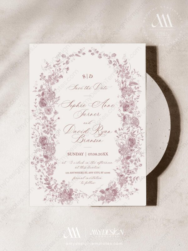 Monogram Save The Date Template D031-2A 