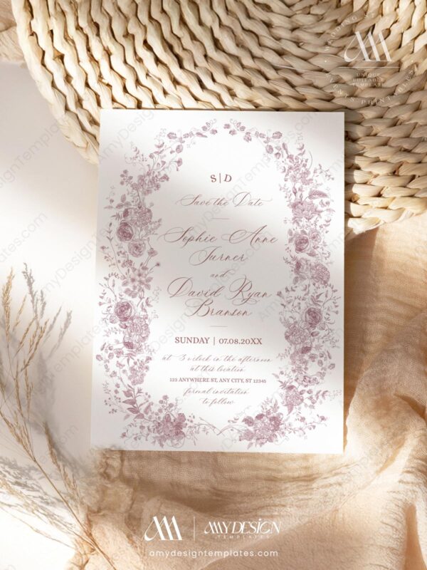 Monogram Save The Date Template D031-2A