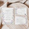 Pastel Wildflower Wedding Invitation Set Templates | Floral Wedding Card | Baby Pink Baby Blue