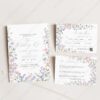 Pastel Wildflower Wedding Invitation Set Templates | Floral Wedding Card | Baby Pink Baby Blue