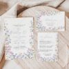 Pastel Wildflower Wedding Invitation Set Templates | Floral Wedding Card | Baby Pink Baby Blue