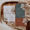 Boho Wedding Invitation Suite Template | Sage Green Terracotta Wedding