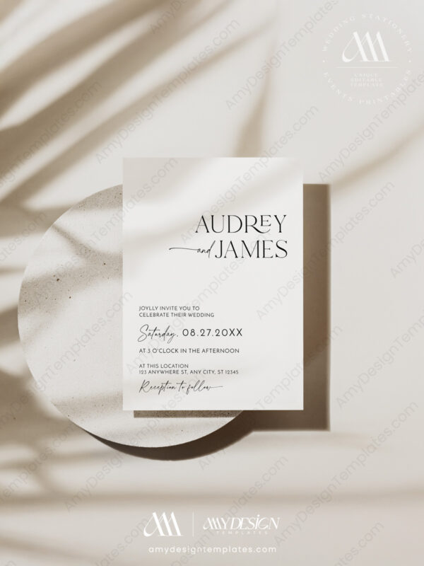 Minimalist Wedding Invitation Template | Wedding Invitations Set QR Code